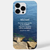 Deep Blue Ocean Foto Christlich Bible Verse Name Case-Mate iPhone Hülle (Rückseite)