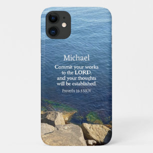 Deep Blue Ocean Foto Christlich Bible Verse Name Case-Mate iPhone Hülle