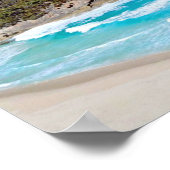 Deep Blue Ocean Gentle Waves Rocks Fotografie Poster (Ecke)
