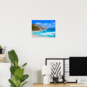 Deep Blue Ocean Gentle Waves Rocks Fotografie Poster (Heimbüro)