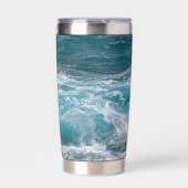 Deep Blue Ocean Wave Custom Image Personalized Thermobecher (Vorderseite)