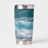 Deep Blue Ocean Wave Custom Image Personalized Thermobecher (Links)