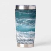 Deep Blue Ocean Wave Custom Image Personalized Thermobecher (Rückseite)