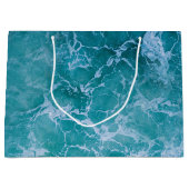 Deep Blue Ocean Waves Beach Große Geschenktüte (Vorderseite)
