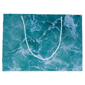 Deep Blue Ocean Waves Beach Große Geschenktüte (Rückseite)