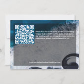 Deep Blue Ocean Waves Modern Beach Wedding QR Code (Rückseite)