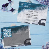 Deep Blue Ocean Waves Modern Beach Wedding QR Code