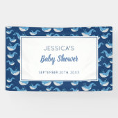 Deep Blue Ocean Whale Baby Boy Baby Dusche Banner (Horizontal)