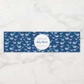 Deep Blue Ocean Whale Baby Boy Baby Dusche Wasserflaschenetikett (Einzelnes Label)
