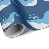 Deep Blue Ocean Whale Muster Geschenkpapier (Rolleneckpunkt)