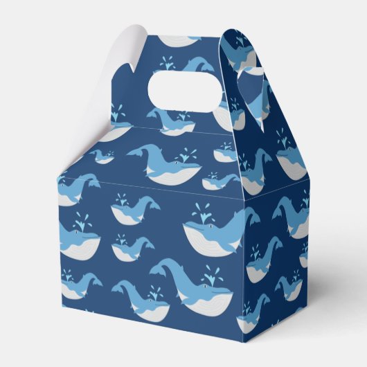 Deep Blue Ocean Whale Muster Geschenkschachtel (Vorderseite)