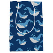 Deep Blue Ocean Whale Muster Mittlere Geschenktüte (Vorderseite)
