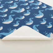 Deep Blue Ocean Whale Muster Sherpadecke (3/4)