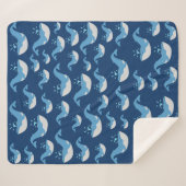 Deep Blue Ocean Whale Muster Sherpadecke (Vorderseite (Horizontal))