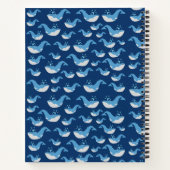 Deep Blue Ocean Whale Pattern School Notizblock (Rückseite)