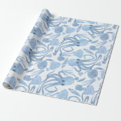Deep Blue Octo Wrapping Paper Geschenkpapier (Ungerollt)