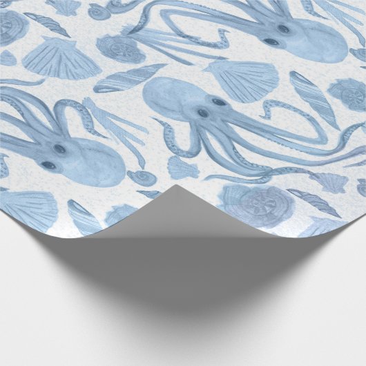 Deep Blue Octo Wrapping Paper Geschenkpapier (Ecke)