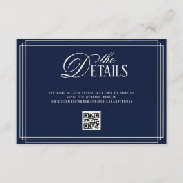 Deep Blue Old Money Wedding Details  Begleitkarte