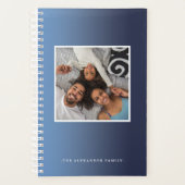Deep Blue Ombre Two Foto Planner Planer (Vorderseite)
