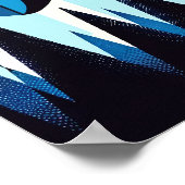 Deep Blue Penguin Cool Ice Snow Winter Antarktis Poster (Ecke)