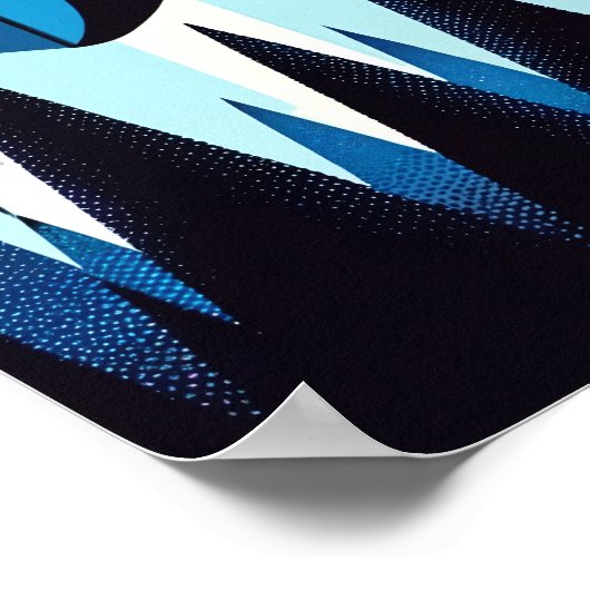 Deep Blue Penguin Cool Ice Snow Winter Antarktis Poster (Ecke)