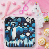 Deep Blue Pinguin im Winter Antarktis Himmelsmuste Pappteller (Party)