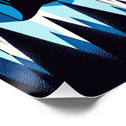 Deep Blue Pinguin im Winter Antarktiswald Poster (Ecke)