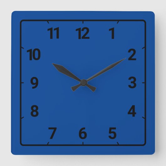 Deep blue quadratische wanduhr (Vorderseite)