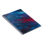 Deep Blue Red Abstrakt Wave Motion Notizblock (Rechte Seite)