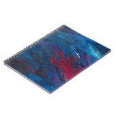 Deep Blue Red Abstrakt Wave Motion Notizblock (Linke Seite)
