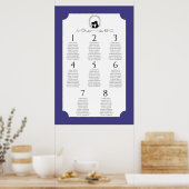 Deep Blue Regency Seating Chart Poster 3 of 3 (Küche)