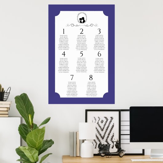 Deep Blue Regency Seating Chart Poster 3 of 3 (Heimbüro)