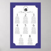 Deep Blue Regency Seating Chart Poster 3 of 3 (Vorne)