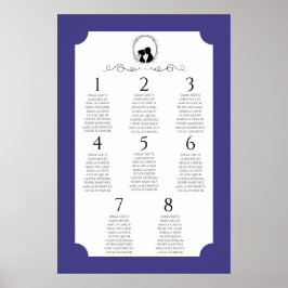 Deep Blue Regency Seating Chart Poster 3 of 3