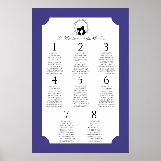 Deep Blue Regency Seating Chart Poster 3 of 3 (Vorne)