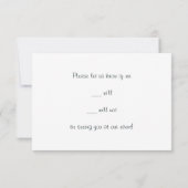 Deep Blue Retro Blume und Schmetterlinge Abstrakt RSVP Karte (Rückseite)