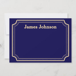 Deep blue Retro Bold Serif Desk Name Plate Mitteilungskarte