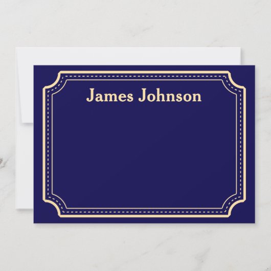 Deep blue Retro Bold Serif Desk Name Plate Mitteilungskarte (Vorderseite)