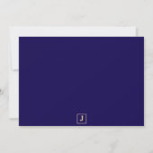 Deep blue Retro Bold Serif Desk Name Plate Mitteilungskarte (Rückseite)