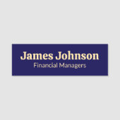 Deep blue Retro Bold Serif Desk Name Plate Namensschild (Vorderseite)