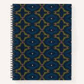 Deep Blue Retro Vintage Pattern  Notizblock (Vorderseite)
