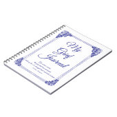 Deep Blue Rose Cluster Border Gkurze Journal Notizblock (Linke Seite)