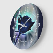 Deep blue rose große wanduhr (Winkel)