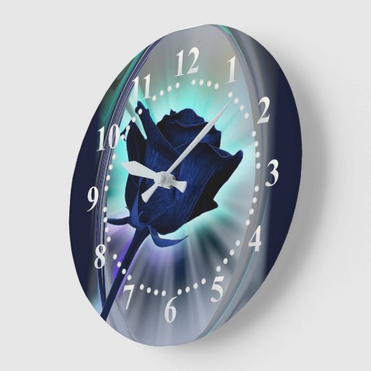 Deep blue rose große wanduhr (Winkel)