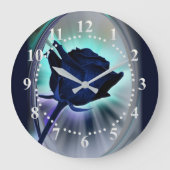 Deep blue rose große wanduhr (Vorderseite)