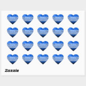 Deep Blue Rose Personalisiert Wedding Herz-Aufkleber (Blatt)
