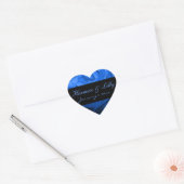 Deep Blue Rose Personalisiert Wedding Herz-Aufkleber (Umschlag)