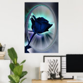 Deep blue rose poster (Heimbüro)