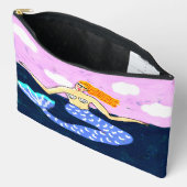 Deep Blue Sea Abstrakt Art Mermaid Zubehörtasche (Offen)