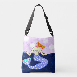 Deep Blue Sea Mermaid Tragetaschen Mit Langen Trägern